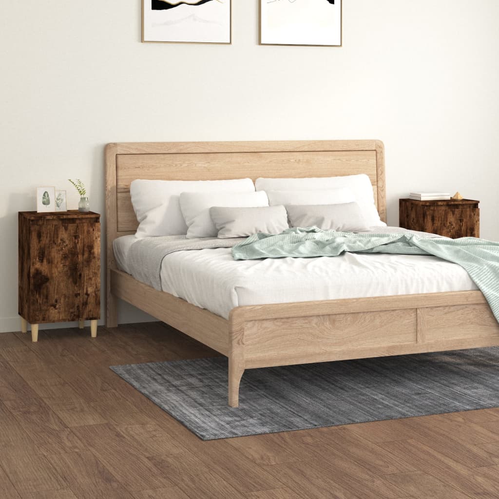 Noptiere, 2 buc., stejar afumat, 40x35x70 cm, lemn prelucrat GartenMobel Dekor