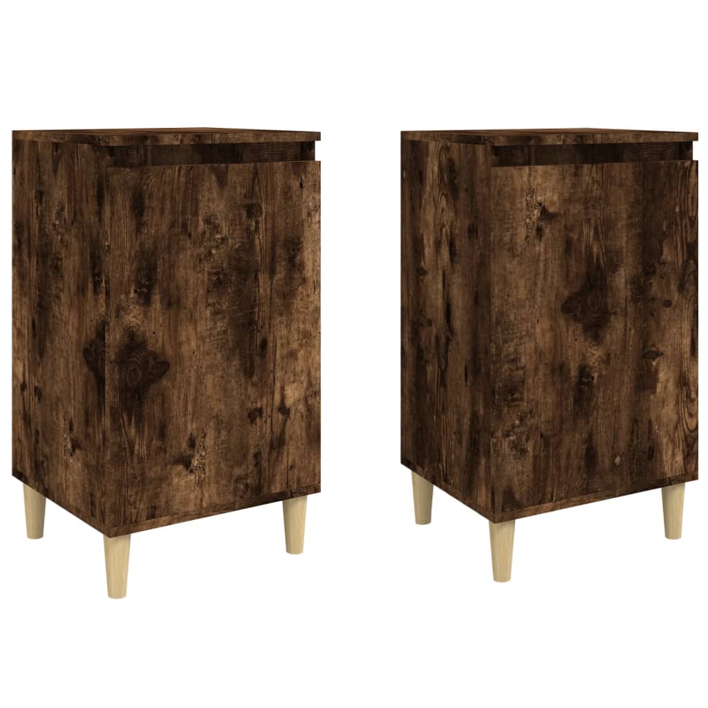 Noptiere, 2 buc., stejar afumat, 40x35x70 cm, lemn prelucrat GartenMobel Dekor
