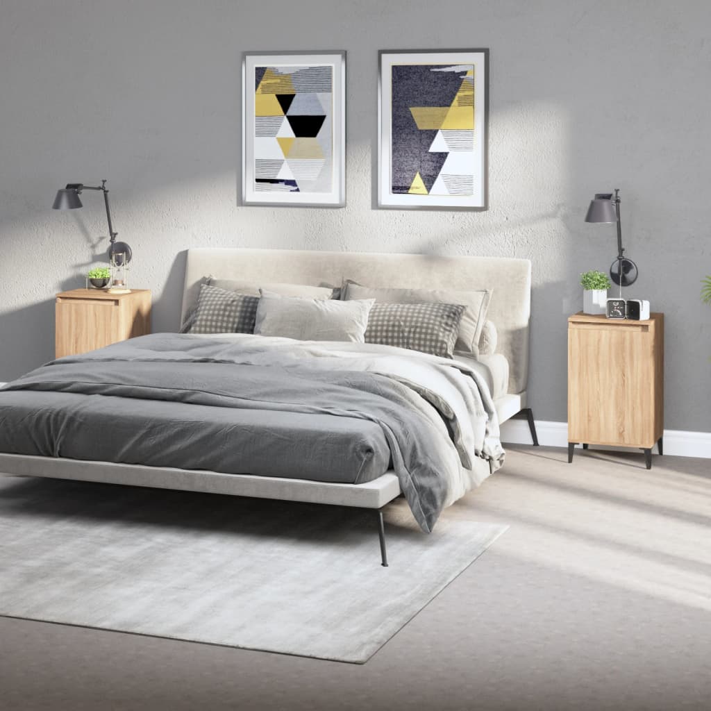 Noptiere, 2 buc., stejar sonoma, 40x35x70 cm, lemn prelucrat GartenMobel Dekor