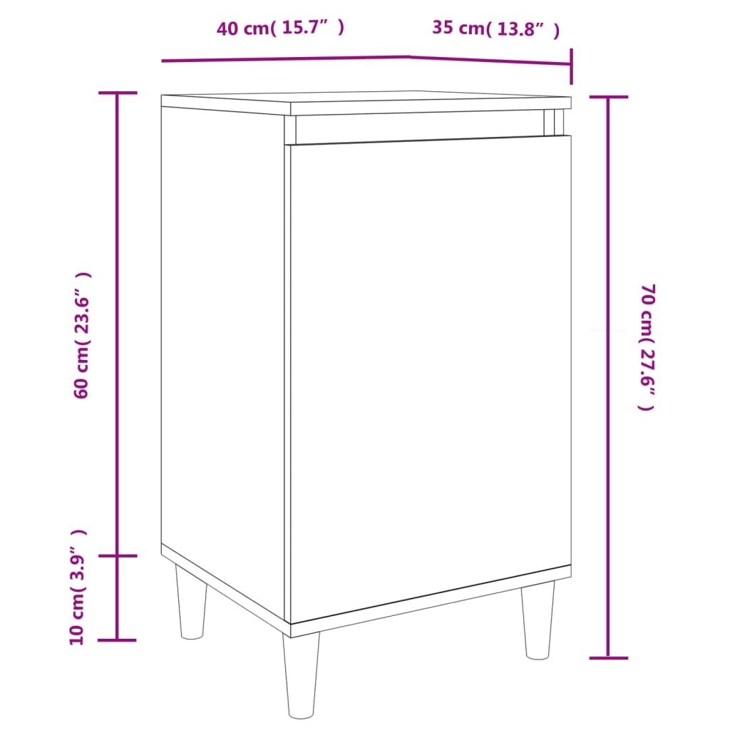 Noptiere, 2 buc., stejar sonoma, 40x35x70 cm, lemn prelucrat GartenMobel Dekor