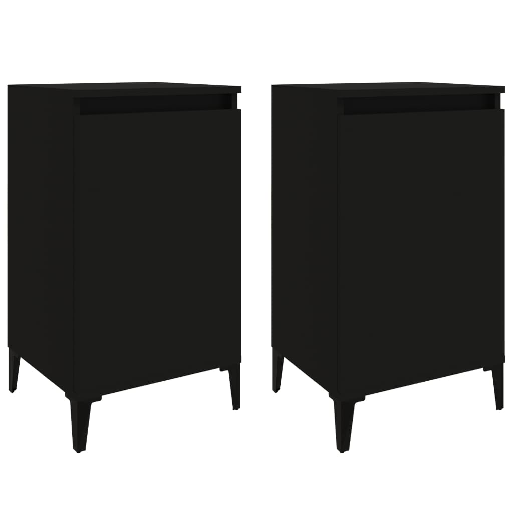 Noptiere, 2 buc, negru, 40x35x70 cm, lemn prelucrat GartenMobel Dekor