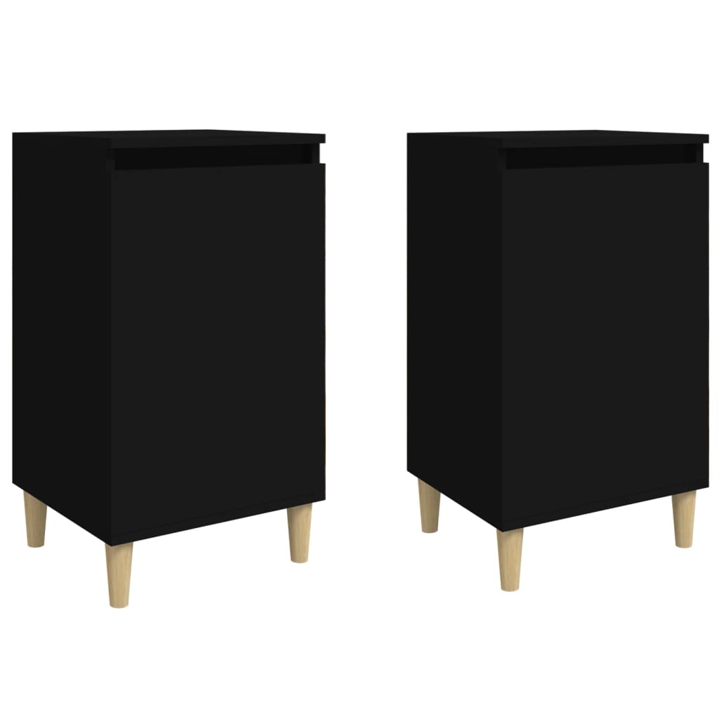 Noptiere, 2 buc, negru, 40x35x70 cm, lemn prelucrat GartenMobel Dekor