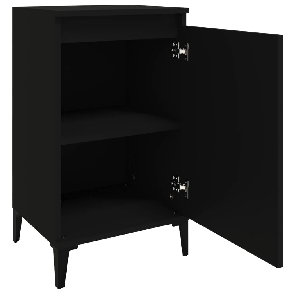 Noptiere, 2 buc, negru, 40x35x70 cm, lemn prelucrat GartenMobel Dekor