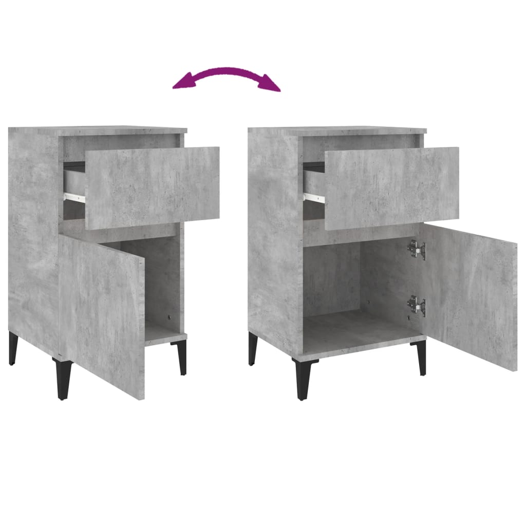 Noptiere, 2 buc., gri beton, 40x35x70 cm GartenMobel Dekor