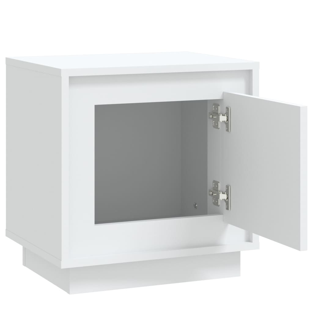 Noptiere, 2 buc, alb, 44x35x45 cm, lemn prelucrat GartenMobel Dekor