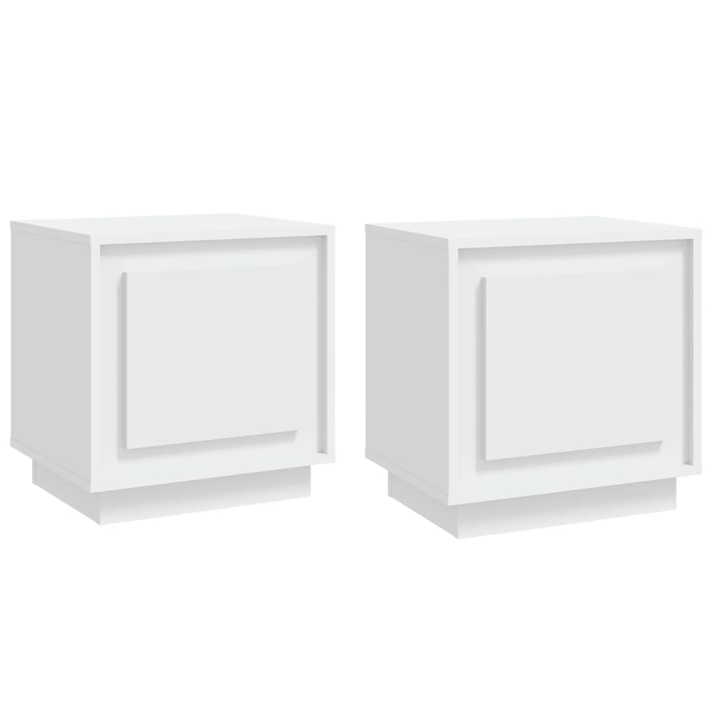 Noptiere, 2 buc, alb, 44x35x45 cm, lemn prelucrat GartenMobel Dekor