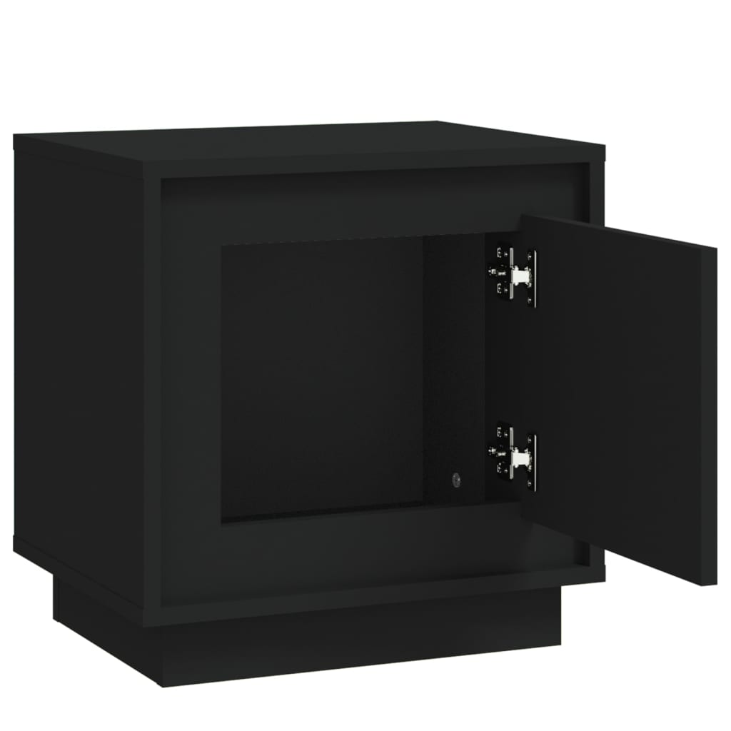 Noptiere, 2 buc, negru, 44x35x45 cm, lemn prelucrat GartenMobel Dekor