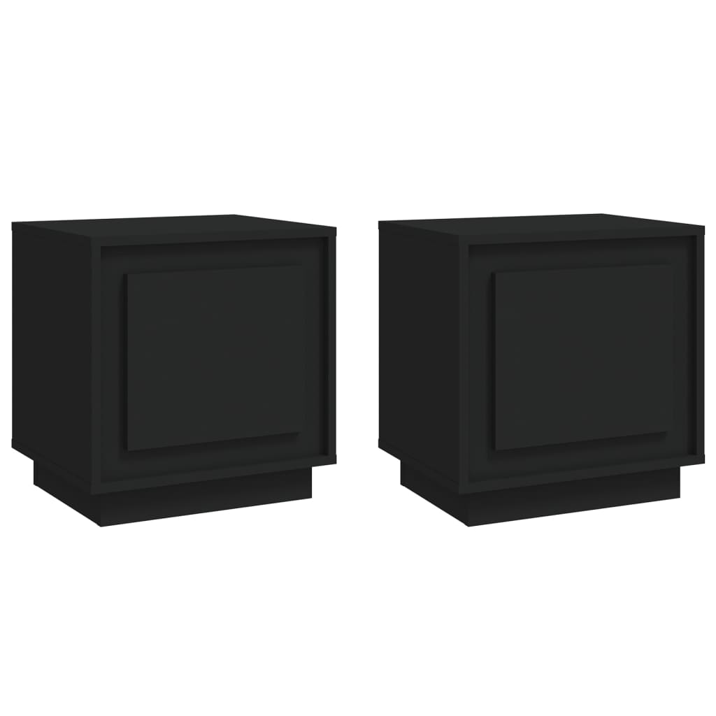 Noptiere, 2 buc, negru, 44x35x45 cm, lemn prelucrat GartenMobel Dekor