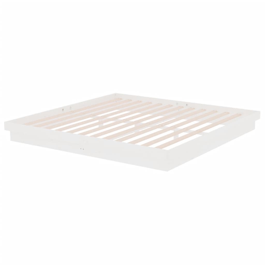 Cadru de pat, alb, 200x200 cm, lemn masiv GartenMobel Dekor
