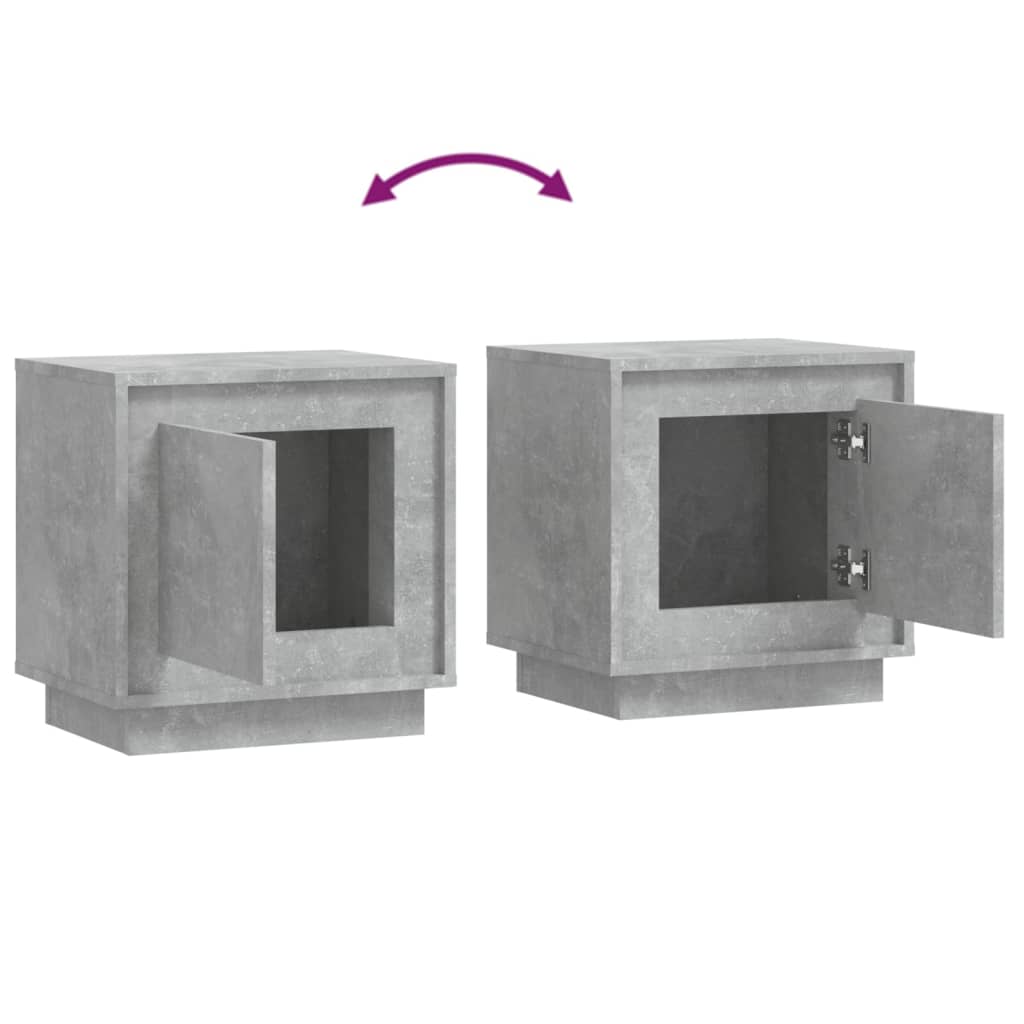 Noptieră, gri beton, 44x35x45 cm, lemn prelucrat GartenMobel Dekor