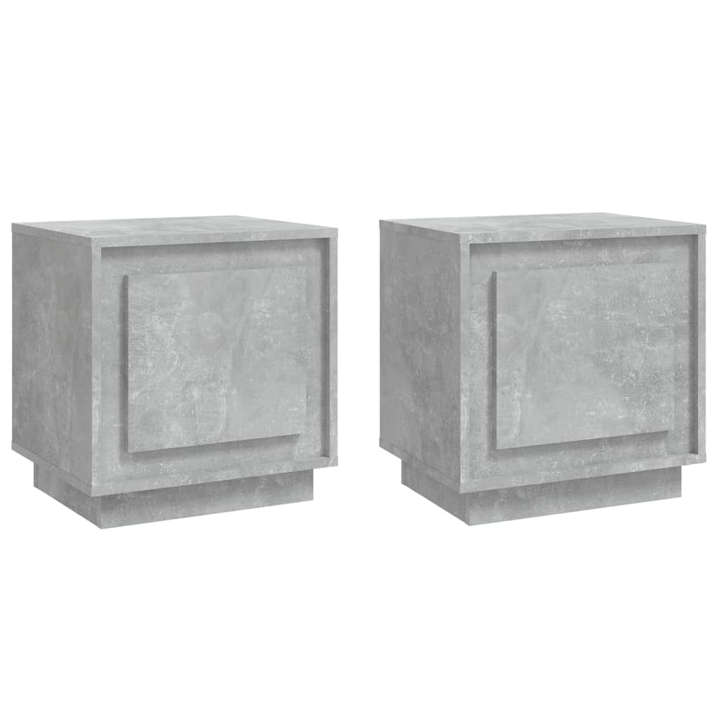 Noptiere, 2 buc., gri beton, 44x35x45 cm, lemn prelucrat GartenMobel Dekor