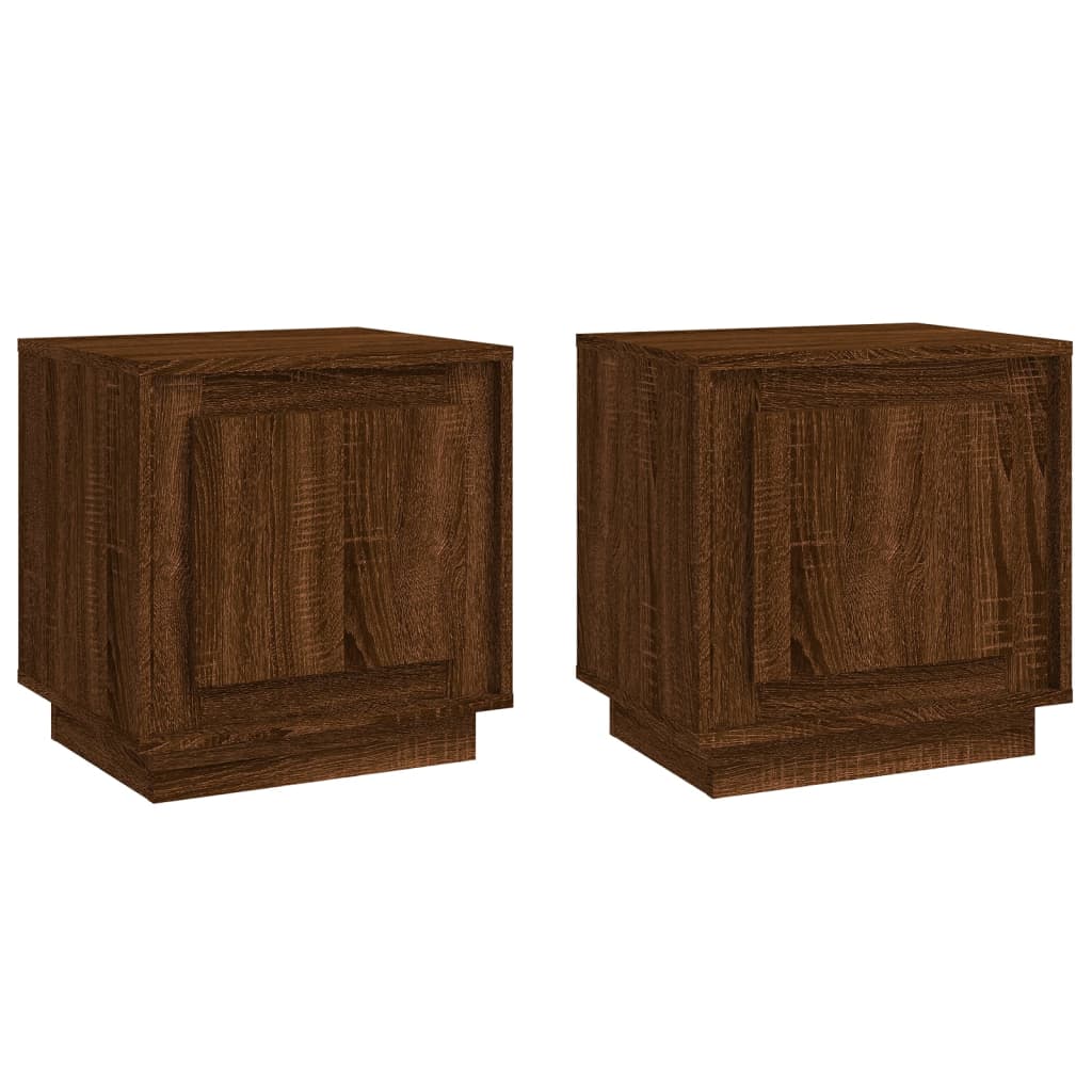 Noptiere, 2 buc., stejar maro, 44x35x45 cm, lemn prelucrat GartenMobel Dekor