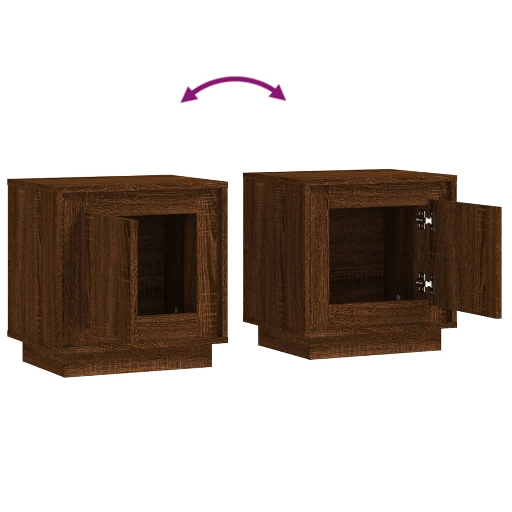 Noptiere, 2 buc., stejar maro, 44x35x45 cm, lemn prelucrat GartenMobel Dekor