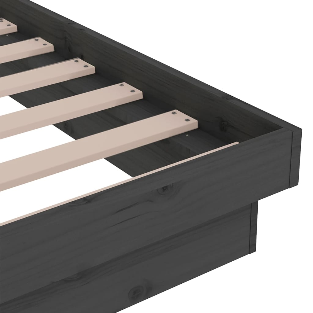 Cadru de pat, gri, 140x190 cm, lemn masiv GartenMobel Dekor