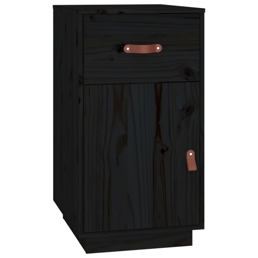 Dulap de birou, negru, 40x50x75 cm, lemn masiv de pin GartenMobel Dekor