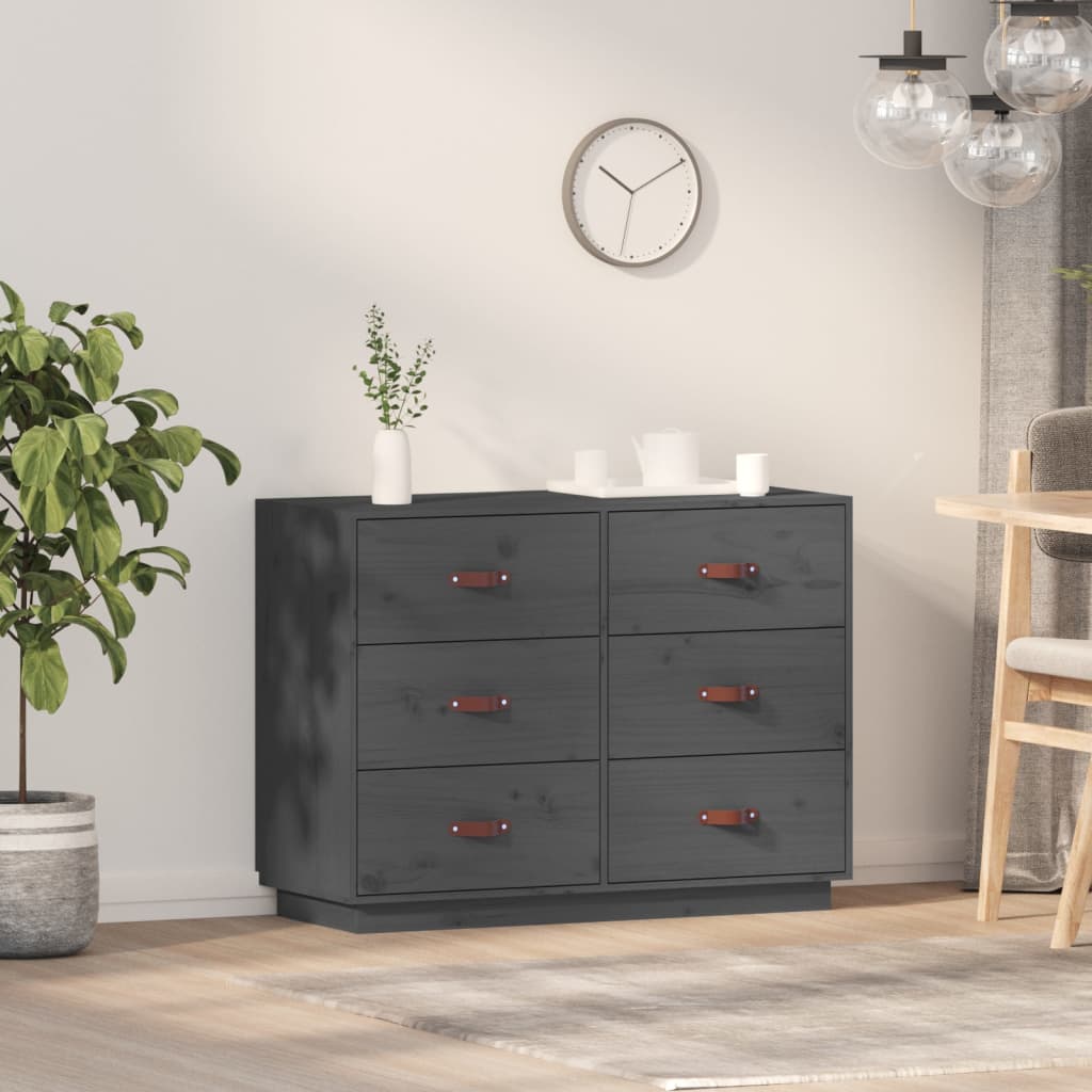 Servantă, gri, 100x40x75 cm, lemn masiv de pin GartenMobel Dekor