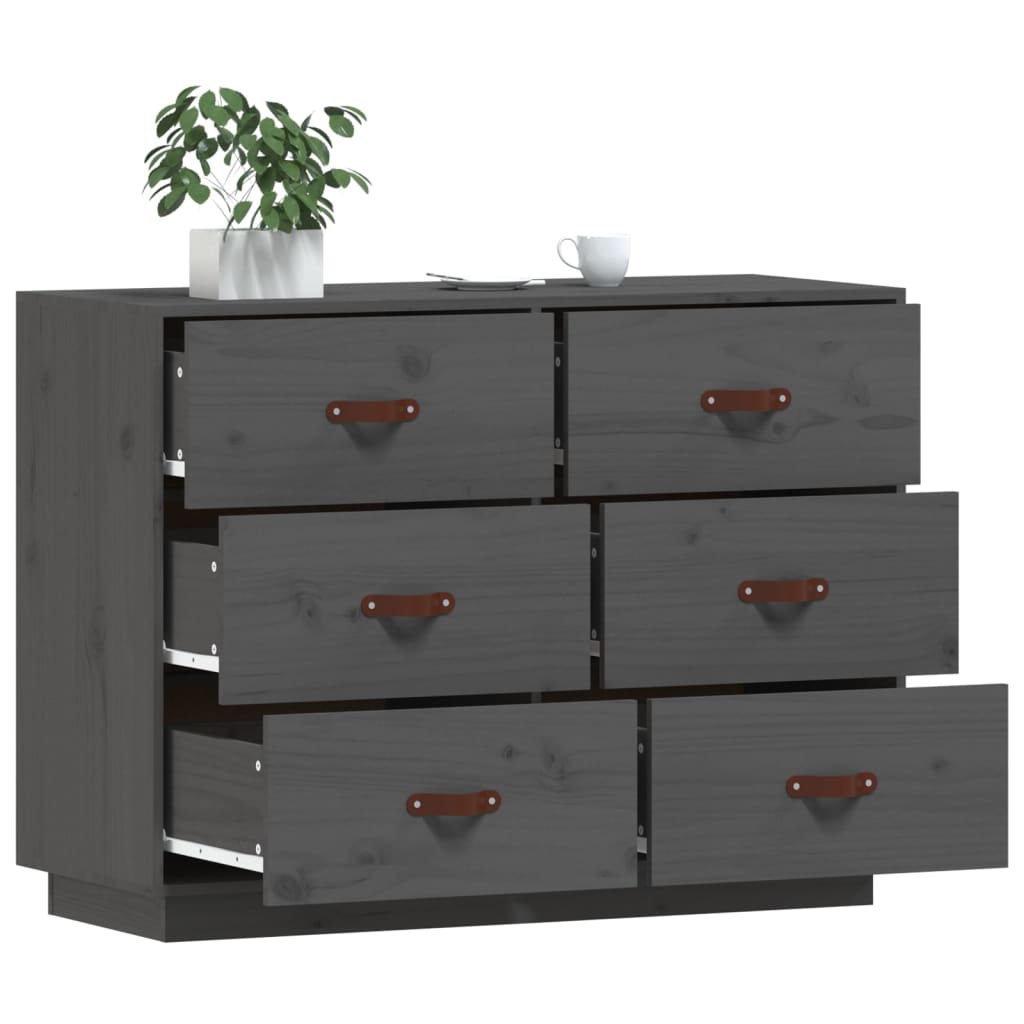 Servantă, gri, 100x40x75 cm, lemn masiv de pin GartenMobel Dekor