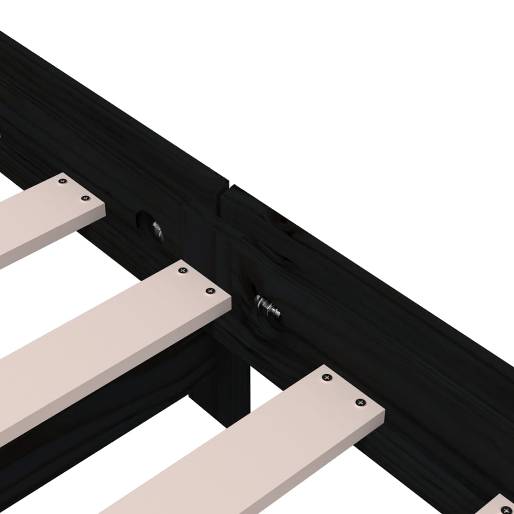 Pat stivuibil, negru, 100x200 cm, lemn masiv de pin GartenMobel Dekor