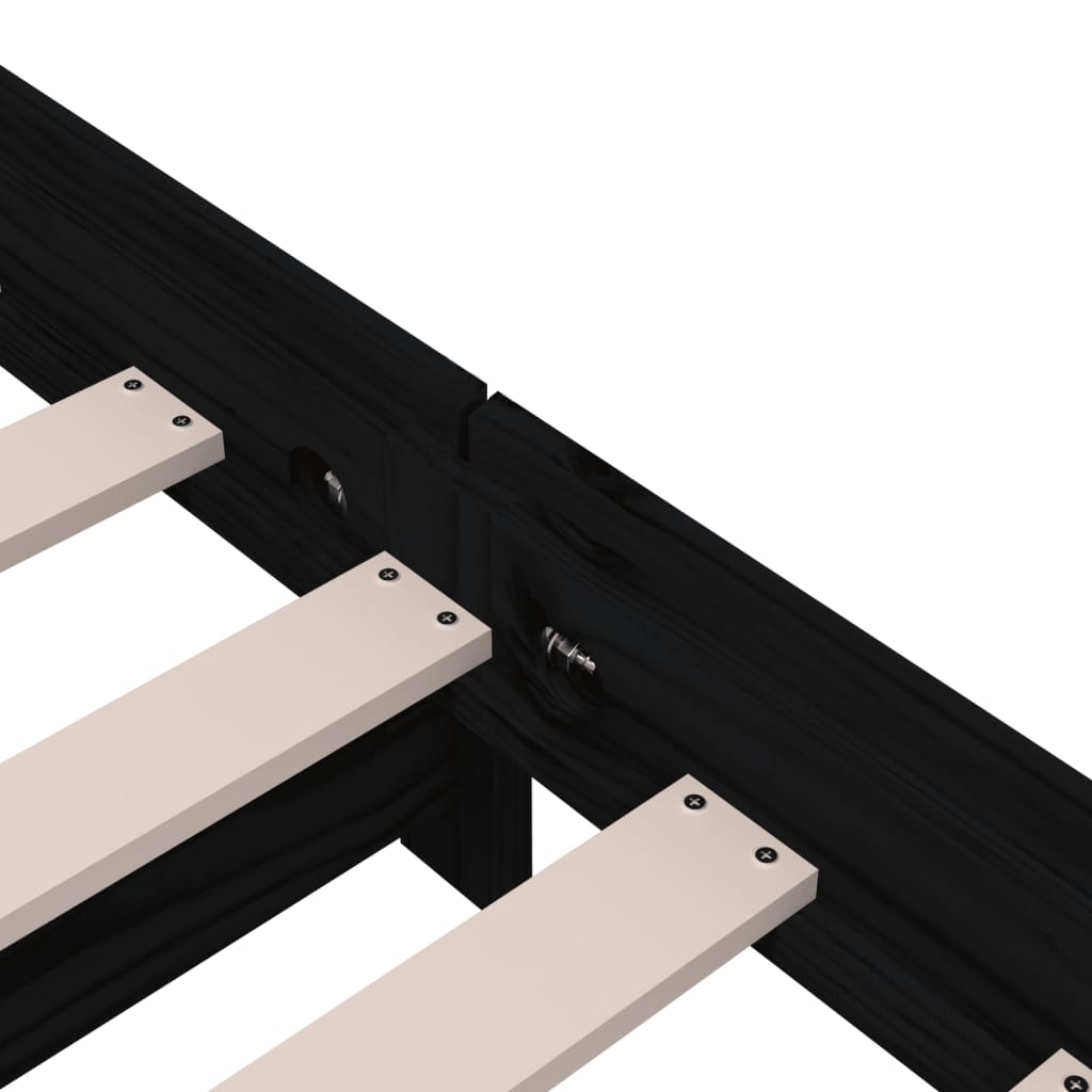 Pat stivuibil, negru, 90x200 cm, lemn masiv de pin GartenMobel Dekor