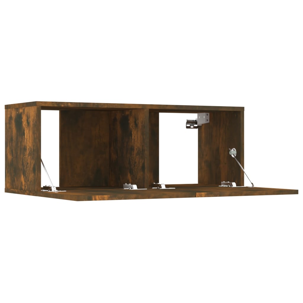 Comode TV, 2 buc., stejar fumuriu, 80x30x30 cm, lemn prelucrat GartenMobel Dekor