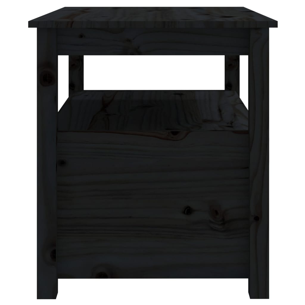 Măsuță de cafea, negru, 71x49x55 cm, lemn masiv de pin GartenMobel Dekor
