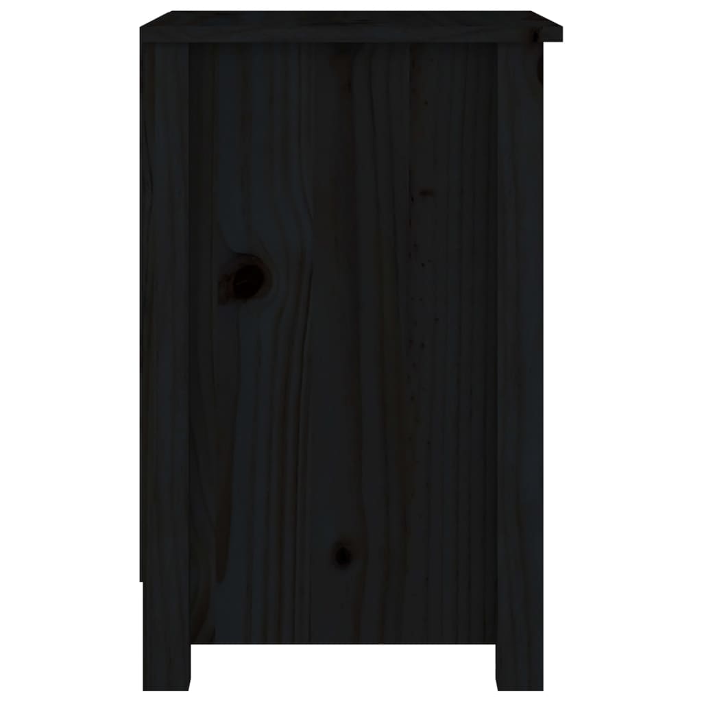 Noptiere, 2 buc., negru, 40x35x55 cm, lemn masiv de pin GartenMobel Dekor