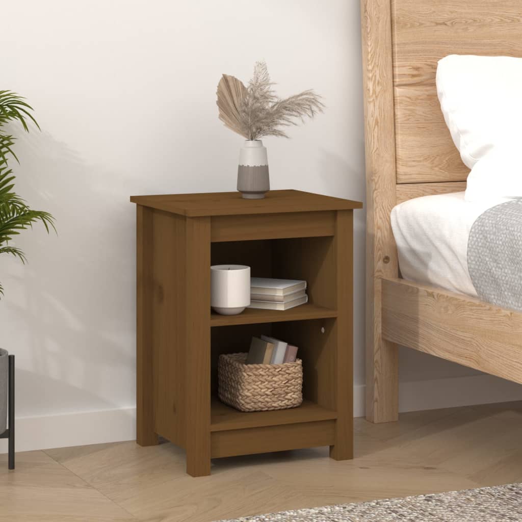 Noptiere, 2 buc, maro miere, 40x35x55 cm, lemn masiv de pin GartenMobel Dekor