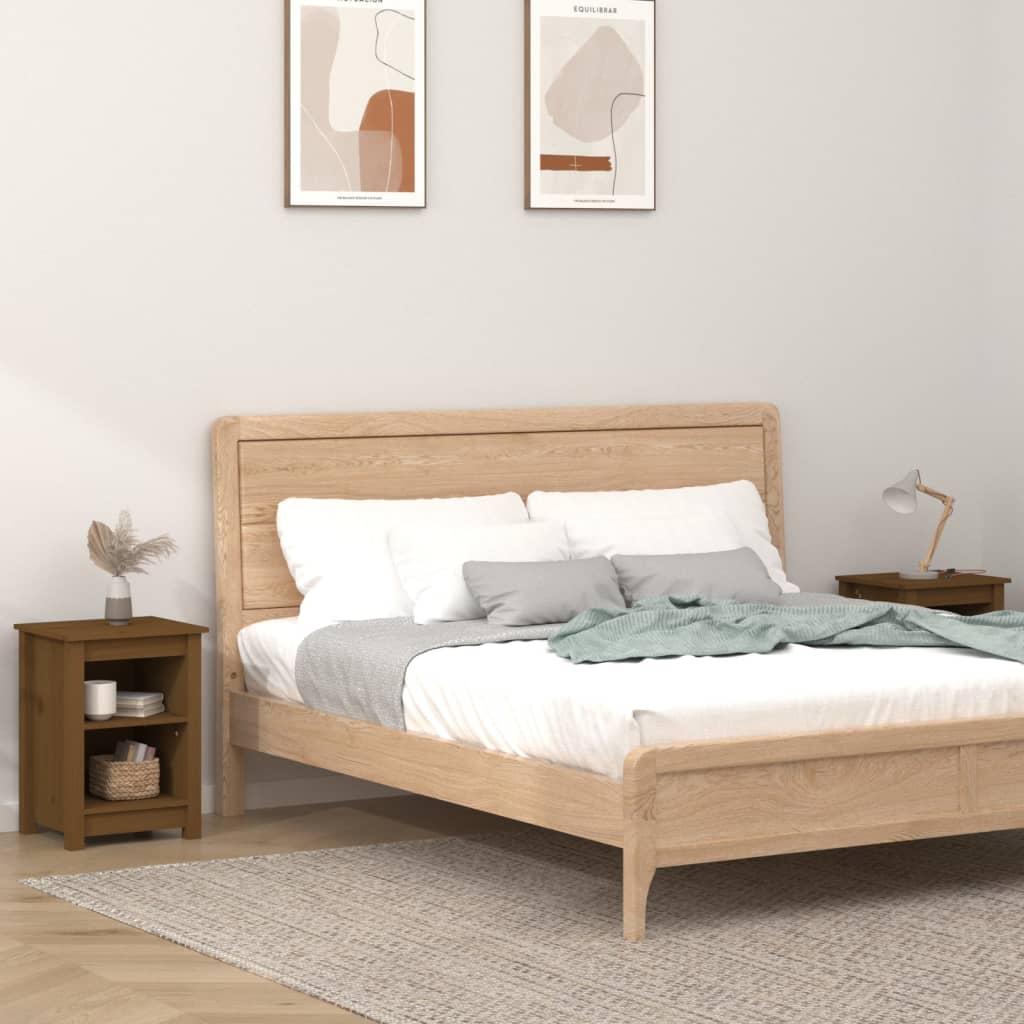 Noptiere, 2 buc, maro miere, 40x35x55 cm, lemn masiv de pin GartenMobel Dekor