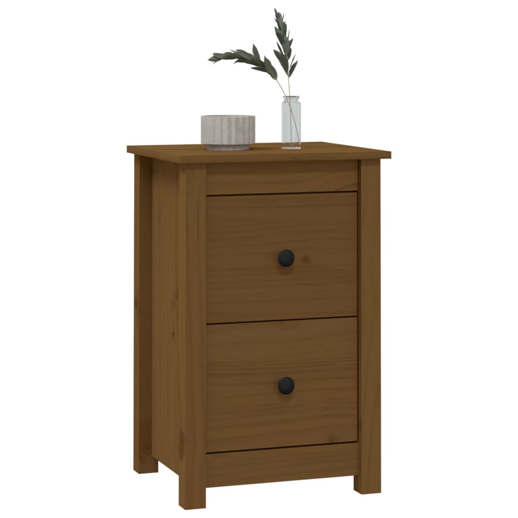 Noptiere, 2 buc, maro miere, 40x35x61,5 cm, lemn masiv de pin GartenMobel Dekor