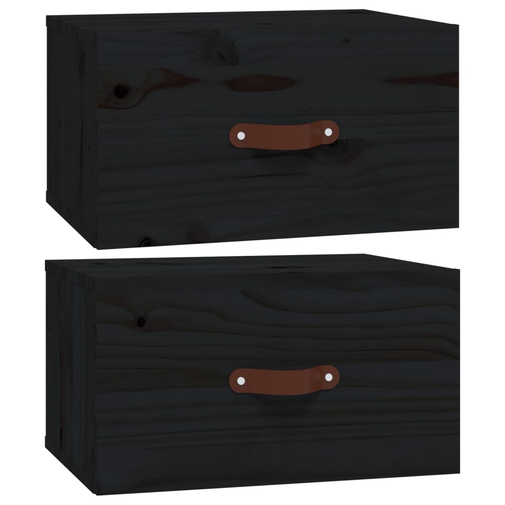Noptiere de perete, 2 buc., negru, 40x29,5x22 cm GartenMobel Dekor