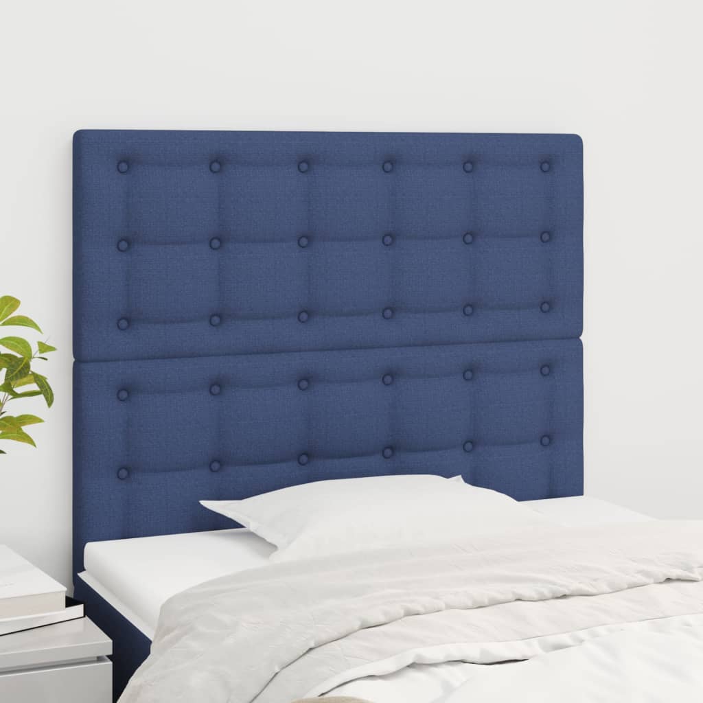 Tăblii de pat, 2 buc, albastru, 90x5x78/88 cm, textil GartenMobel Dekor