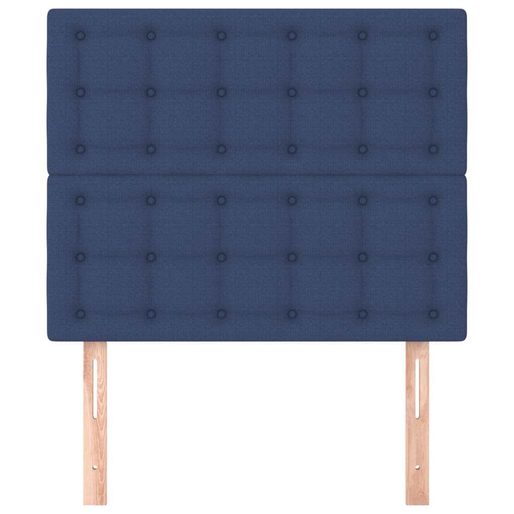 Tăblii de pat, 2 buc, albastru, 90x5x78/88 cm, textil GartenMobel Dekor