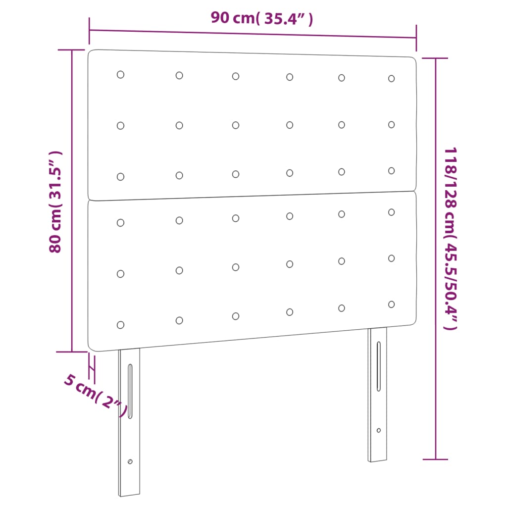 Tăblii de pat, 2 buc, albastru închis, 90x5x78/88 cm, catifea GartenMobel Dekor