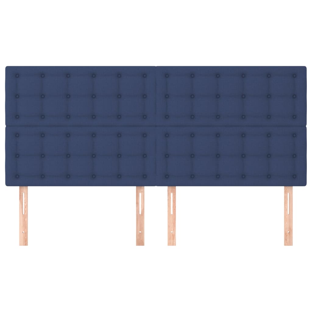 Tăblii de pat, 4 buc, albastru, 100x5x78/88 cm, textil GartenMobel Dekor