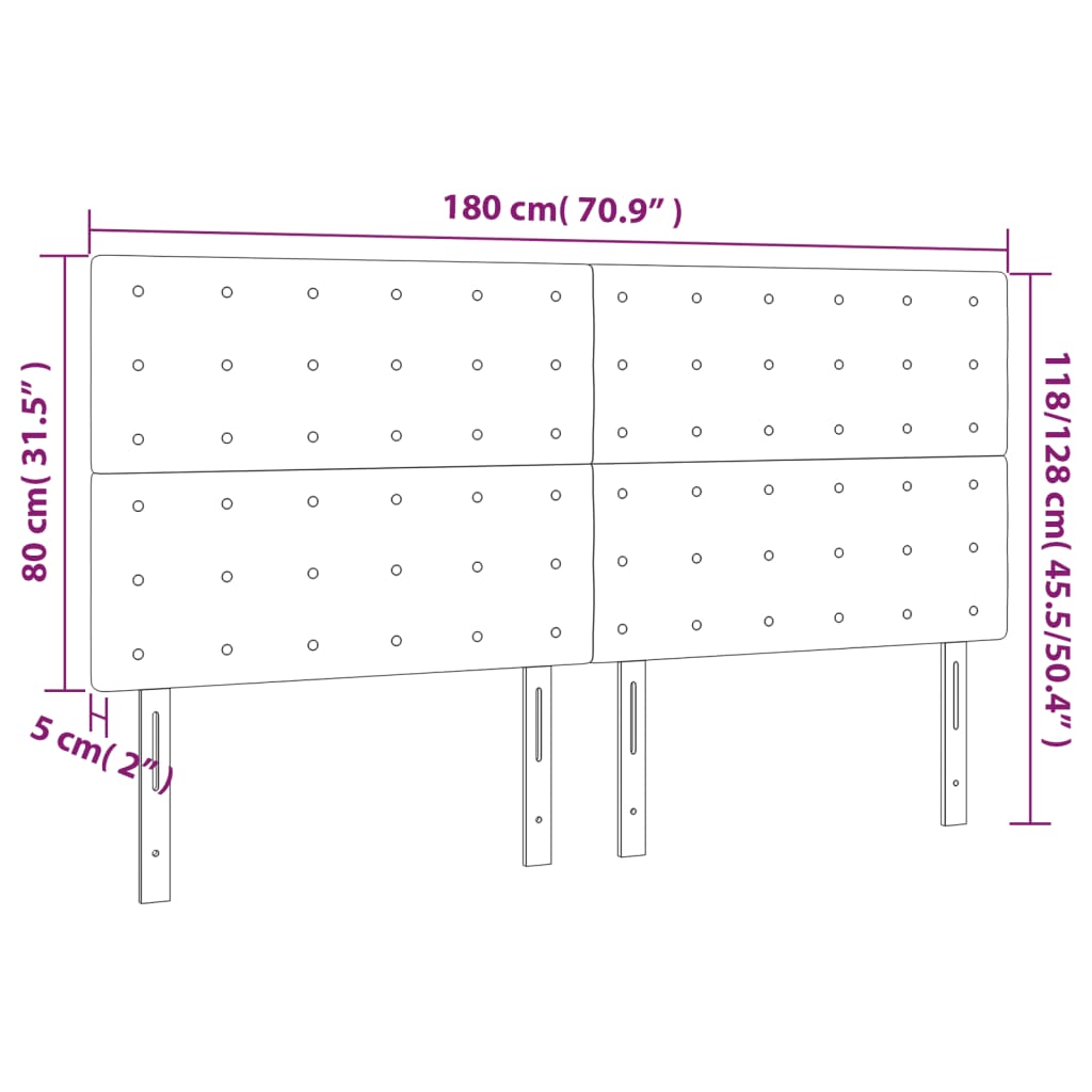 Tăblii de pat, 4 buc, albastru, 90x5x78/88 cm, textil GartenMobel Dekor