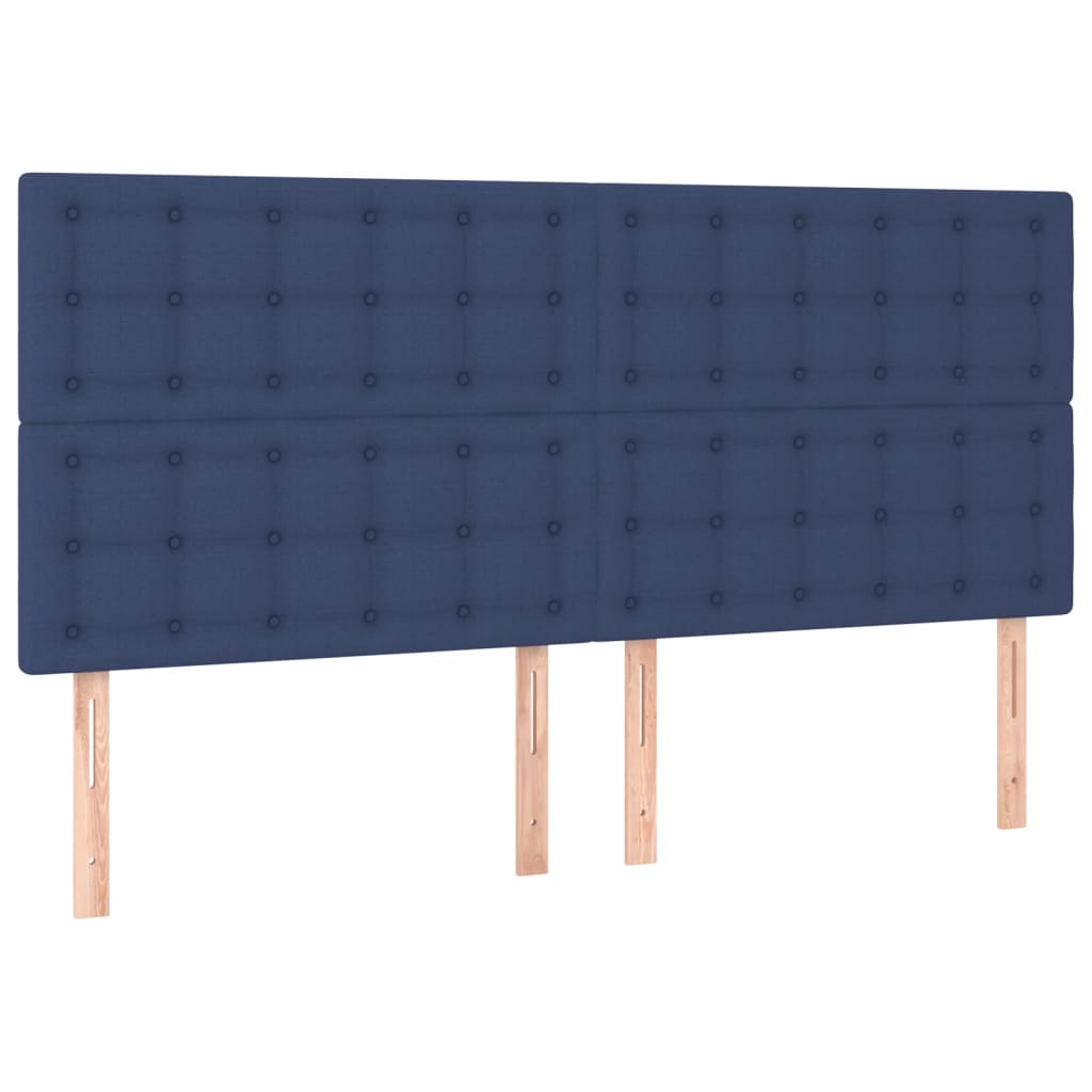 Tăblii de pat, 4 buc, albastru, 90x5x78/88 cm, textil GartenMobel Dekor