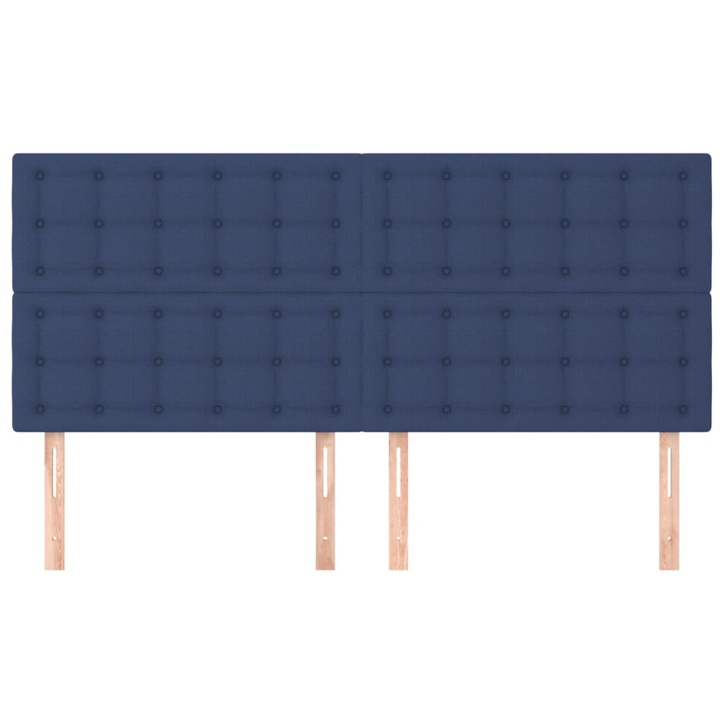 Tăblii de pat, 4 buc, albastru, 90x5x78/88 cm, textil GartenMobel Dekor