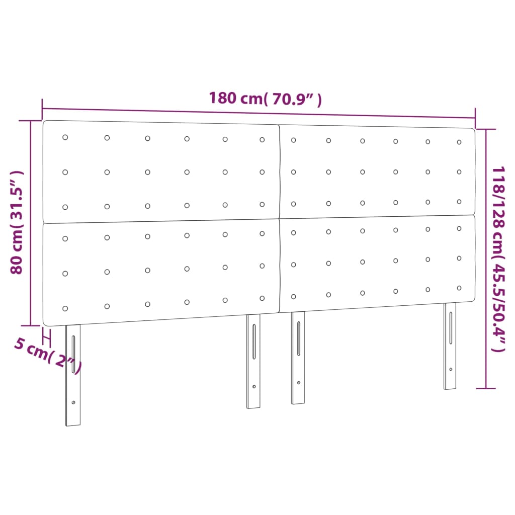 Tăblii de pat, 4 buc, albastru închis, 90x5x78/88 cm, catifea GartenMobel Dekor