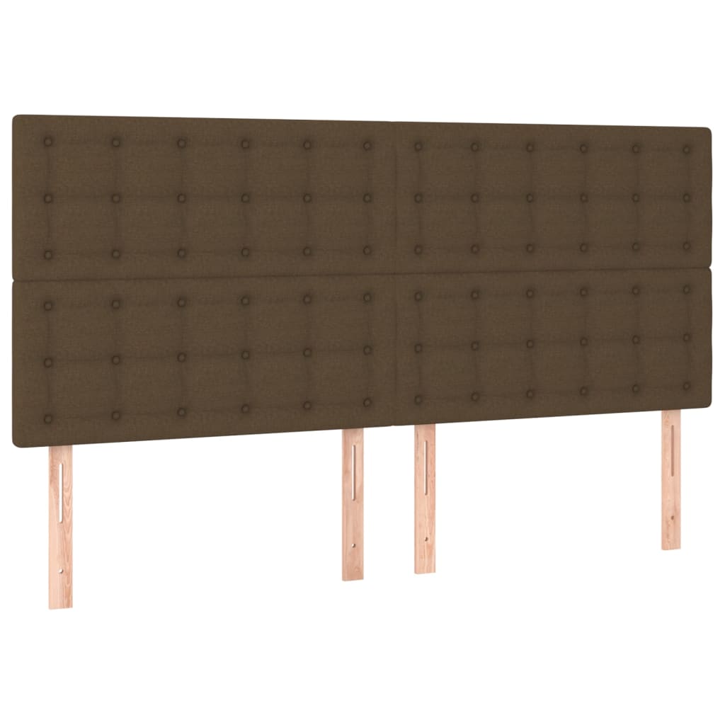 Tăblii de pat, 4 buc, maro închis, 100x5x78/88 cm, textil GartenMobel Dekor