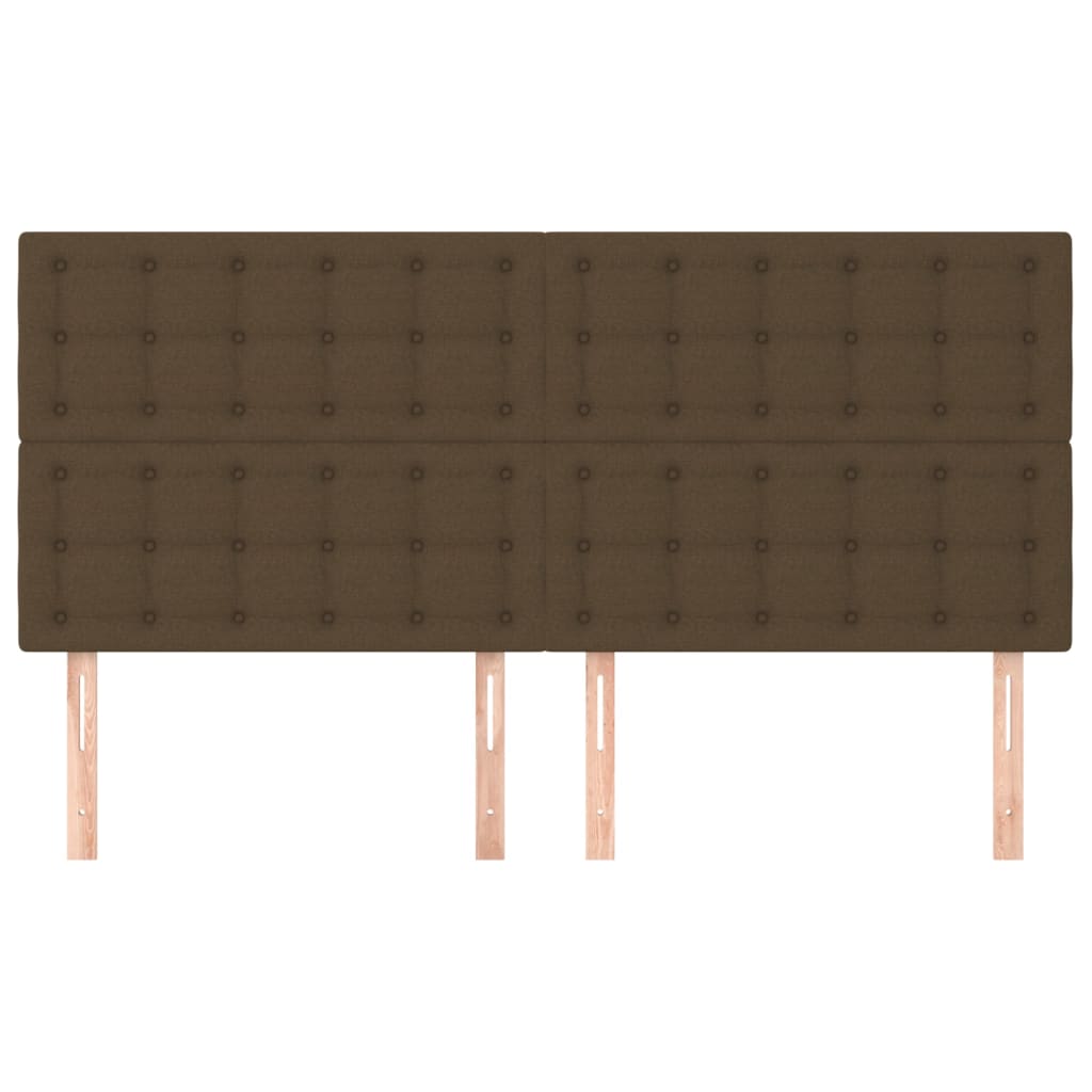 Tăblii de pat, 4 buc, maro închis, 100x5x78/88 cm, textil GartenMobel Dekor