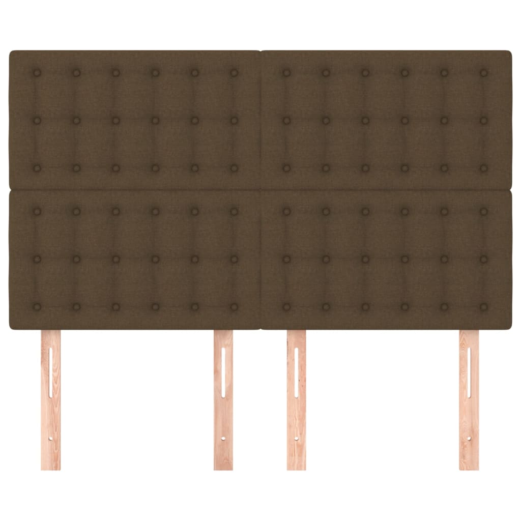 Tăblii de pat, 4 buc, maro închis, 72x5x78/88 cm, textil GartenMobel Dekor