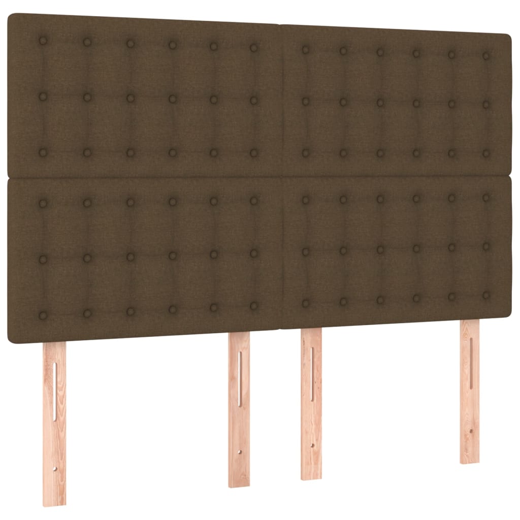 Tăblii de pat, 4 buc, maro închis, 72x5x78/88 cm, textil GartenMobel Dekor