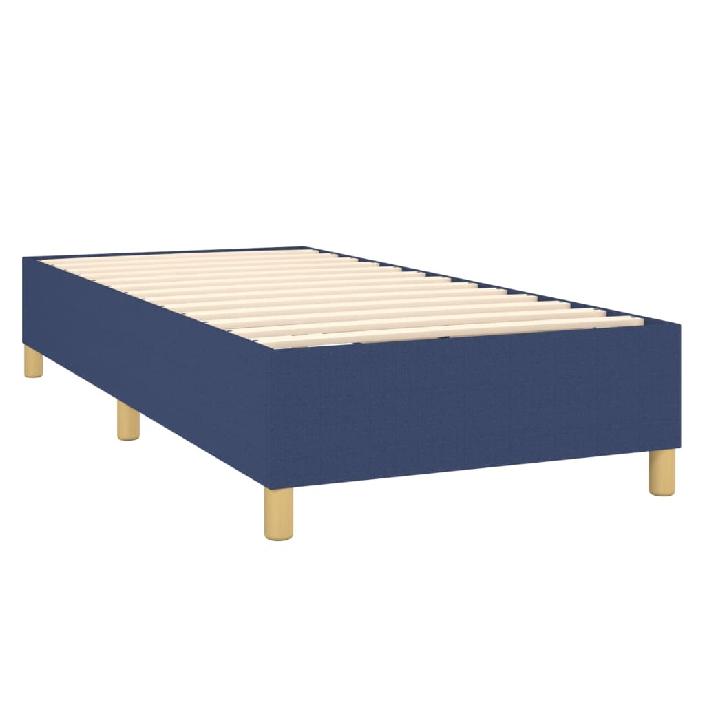 Pat box spring cu saltea, albastru, 90x190 cm, textil GartenMobel Dekor