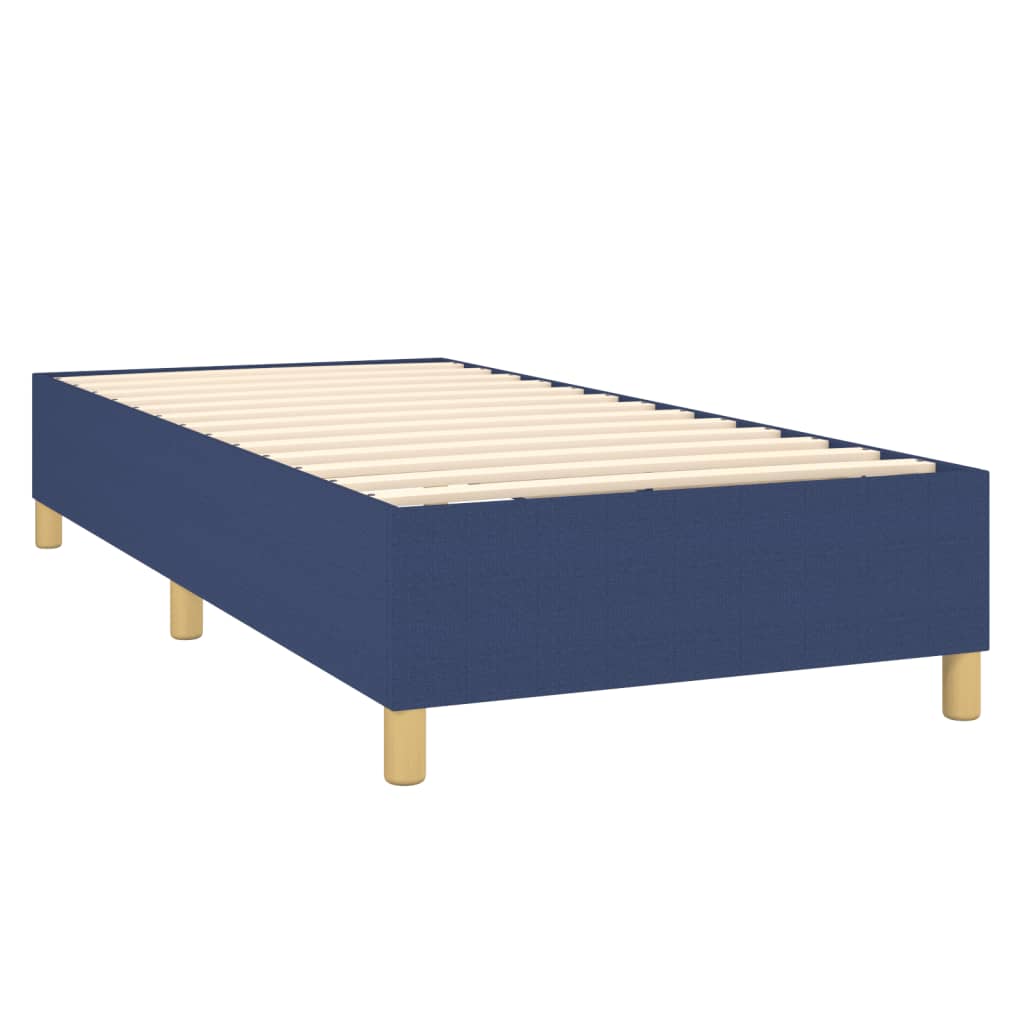Pat box spring cu saltea, albastru, 90x200 cm, textil GartenMobel Dekor