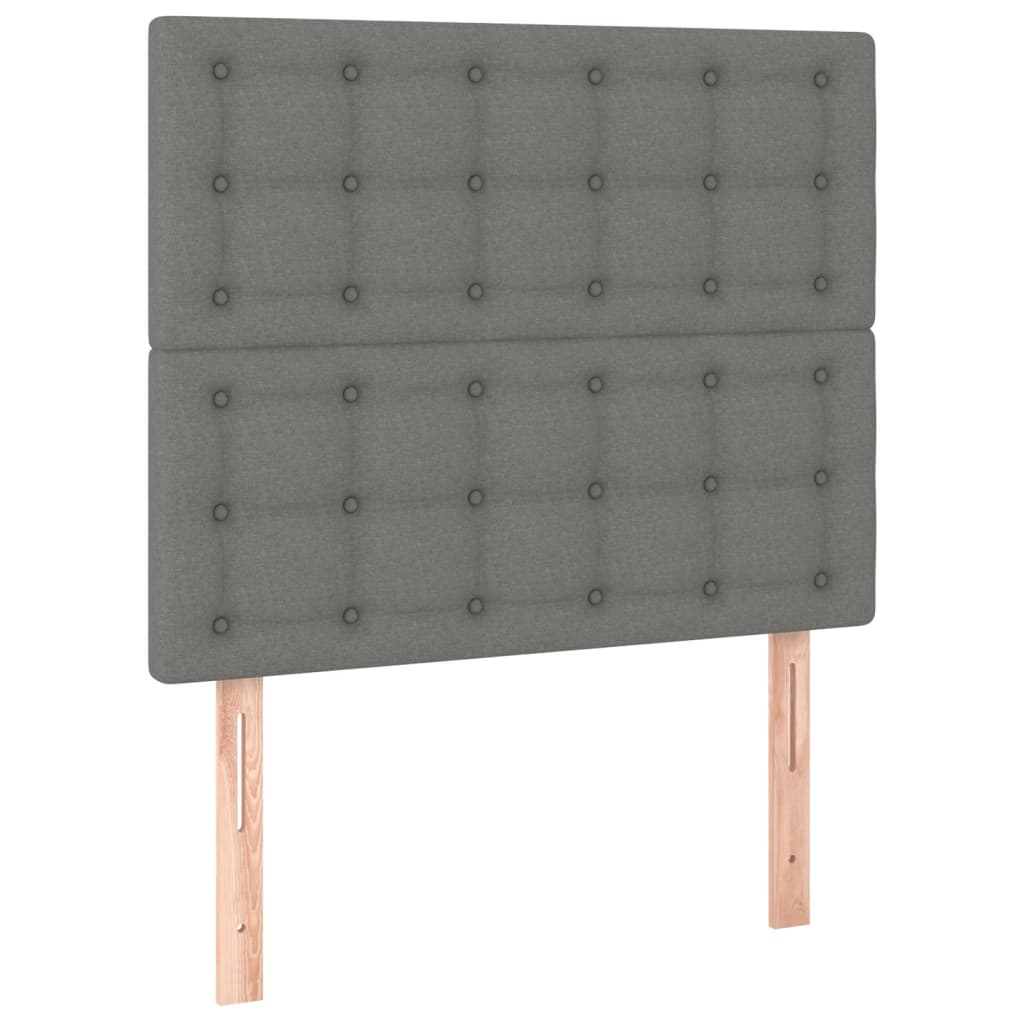 Pat box spring cu saltea, gri închis, 90x190 cm, textil GartenMobel Dekor