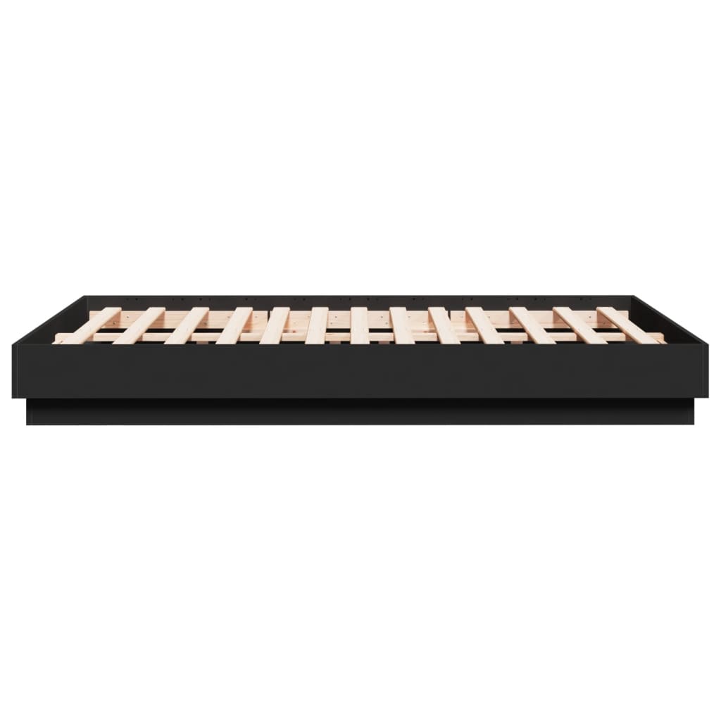 Cadru de pat, negru ,135x190 cm, lemn prelucrat GartenMobel Dekor