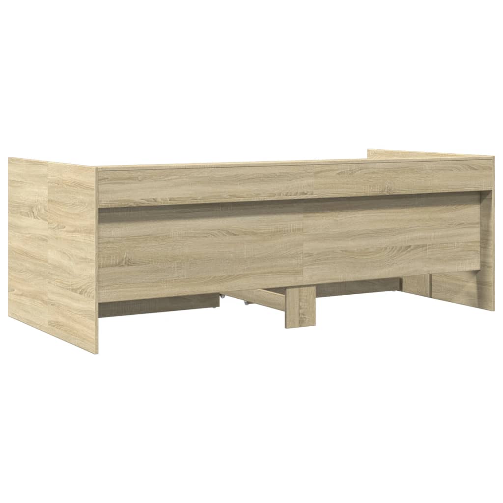 Cadru pat cu sertare, stejar sonoma, 75x190 cm lemn prelucrat GartenMobel Dekor