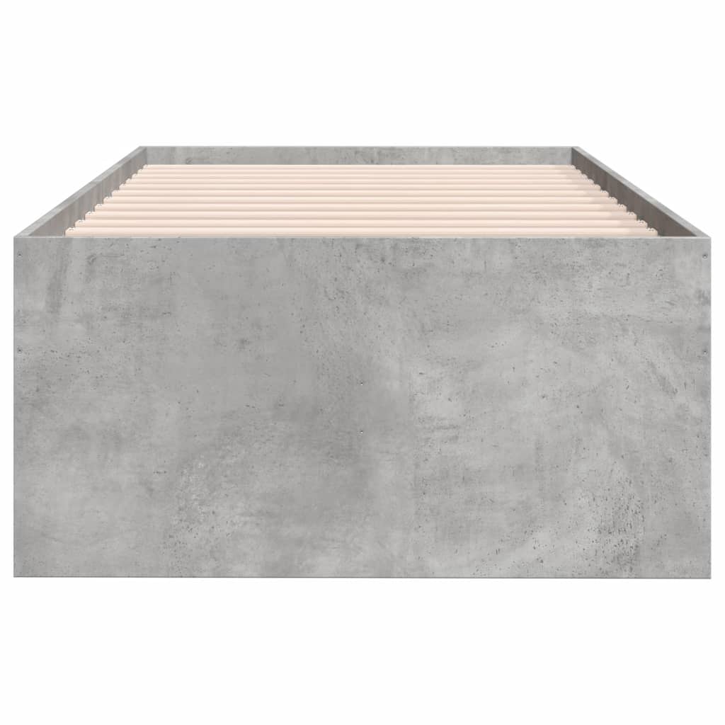 Cadru pat de zi cu sertare, gri beton, 75x190 cm lemn prelucrat GartenMobel Dekor