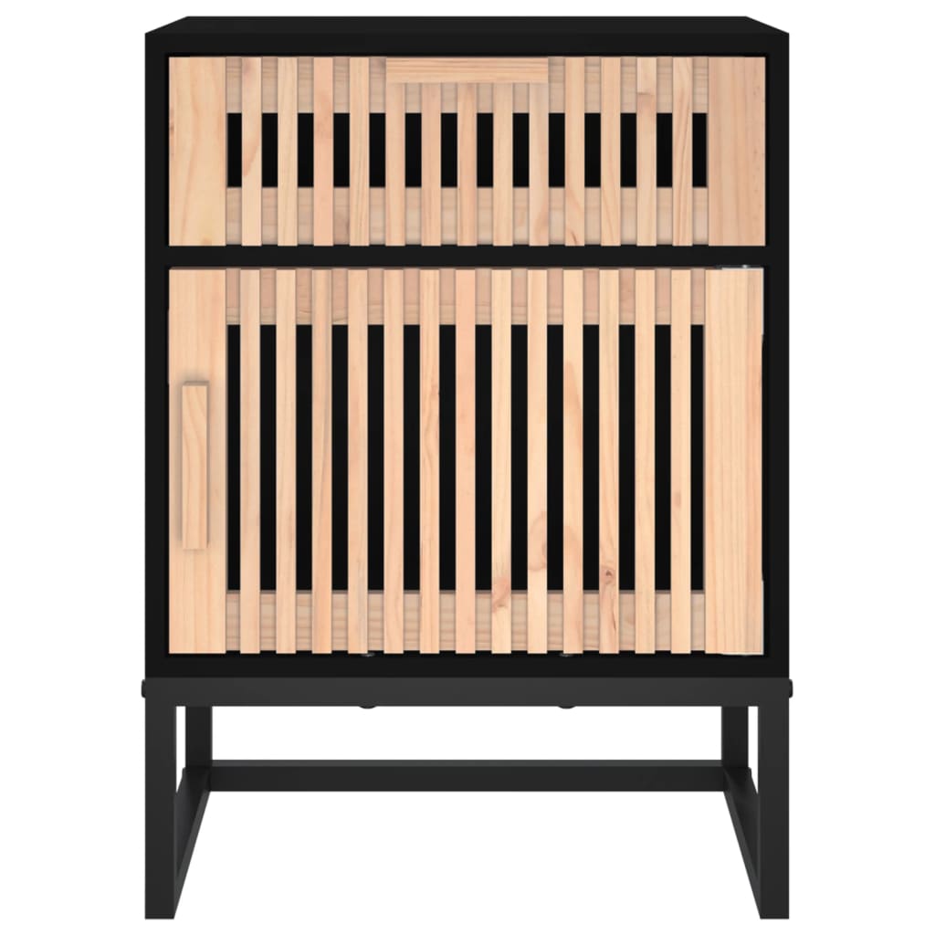 Dulap noptieră, negru, 40x30x55,5 cm, lemn prelucrat&fier GartenMobel Dekor