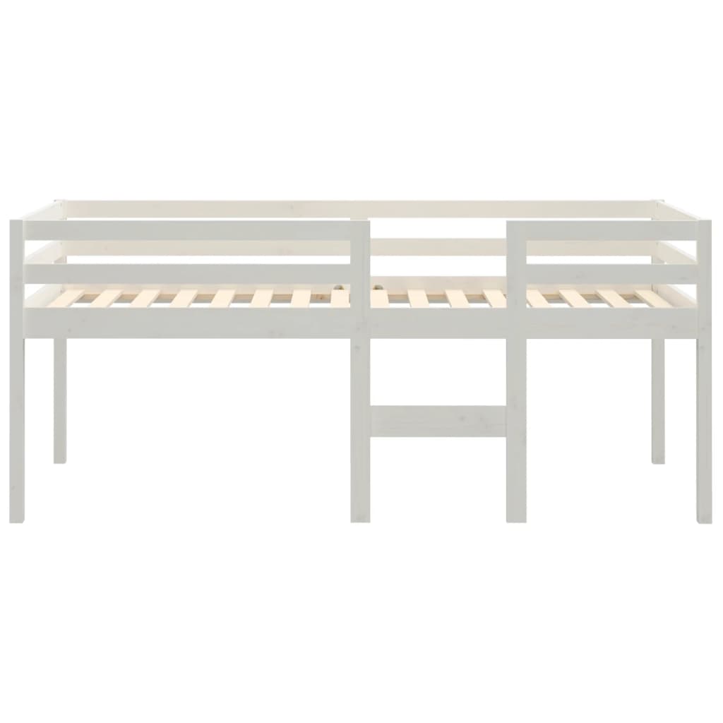 Pat înalt de dormitor, alb, 75x190 cm, lemn masiv de pin GartenMobel Dekor